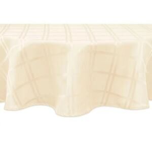 Origins Microfiber Tablecloth Bone Tone on Tone Squares 52x70 New